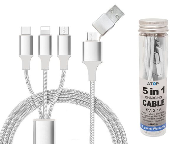 כבל טעינה איכותי עם חיבור טעינה USB ו – Type C – ספיד