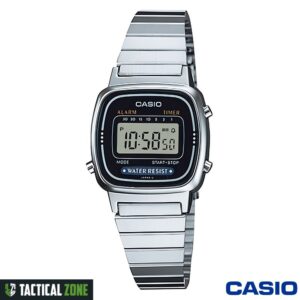 שעון נשים דיגיטלי כסוף שחור CASIO LA670WA-1DF – עיצוב וינטג’ קלאסי