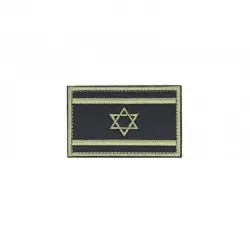 פאצ' דגל ישראל - ירוק זוהר שחור