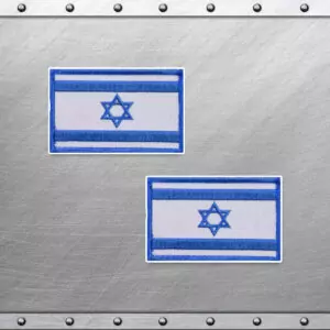 זוג פאצים דגל ישראל כחול לבן - פאצים לכובע טקטי