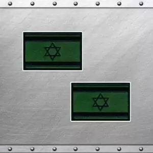 זוג פאצ'ים לכובע טקטי דגל ישראל - ירוק שחור