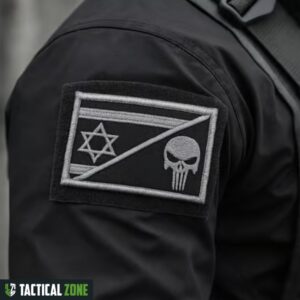 פאצ'ים טקטיים עם עיצוב גולגולת שחור לבן