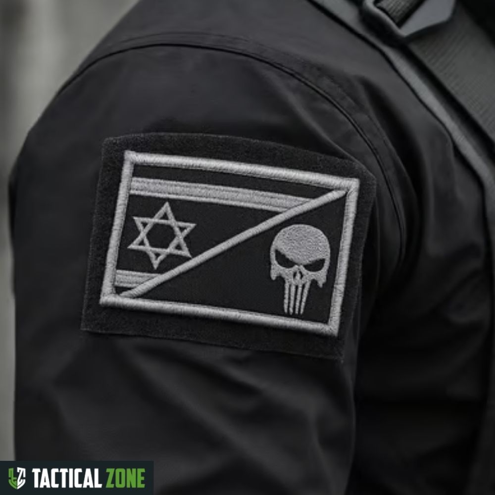 פאצ'ים טקטיים עם עיצוב גולגולת שחור לבן