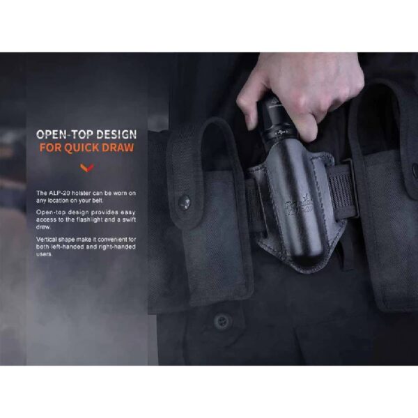 ⁦ALP-20 Holster (Black) נרתיק לפנס הולסטר עור⁩ – תמונה ⁦2⁩