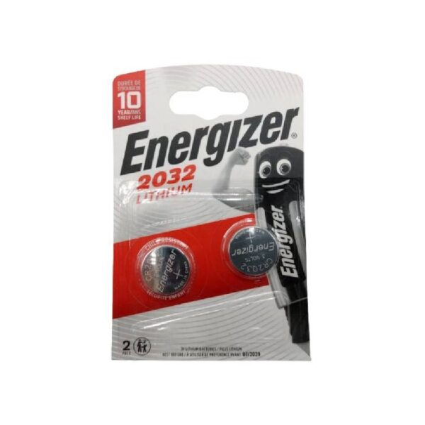 זוג סוללות Energizer Lithium Cell 3V CR2032