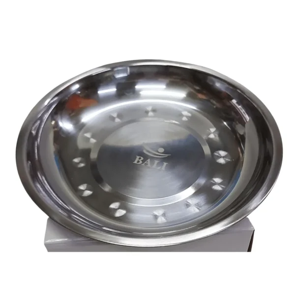 צלחת אוכל מנירוסטה - Stainless steel dinner plate
