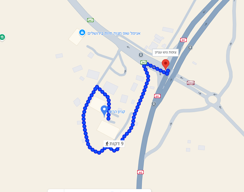 טקטיקל זון מסלול הליכה תחנה מרכזית צומת הגוש