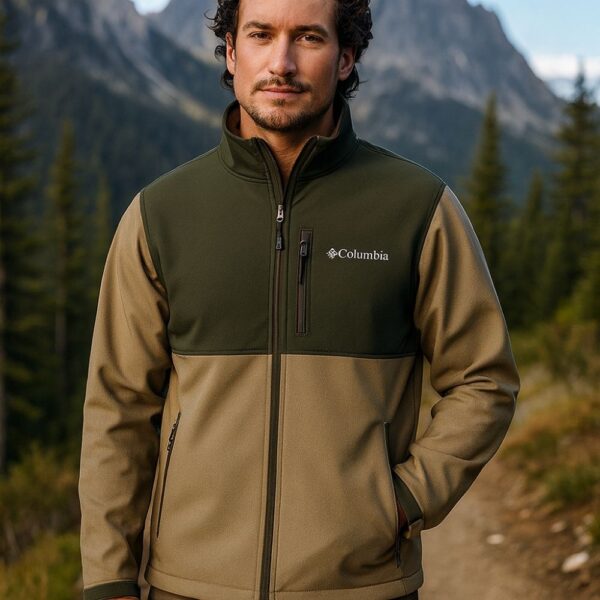 מעיל סופטשל ירוק לגברים Columbia Ascender
