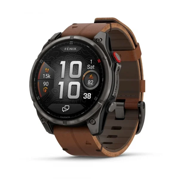 TZZ - BROWN - Fenix8Pro_47mm_Carbon_Leather SMART SPORT WATCH
