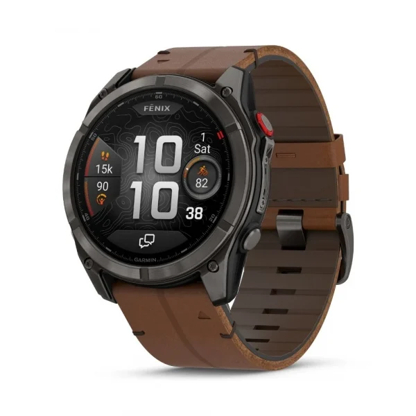 TZZ - BROWN - Fenix8Pro_51mm_Carbon_Leather SMART SPORT WATCH