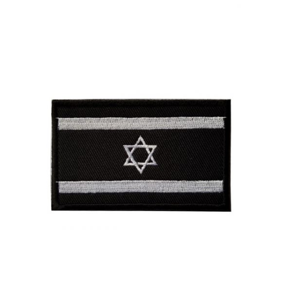 פאצ' דגל ישראל - מגן דוד ושני פסים בצבע שחור לבן