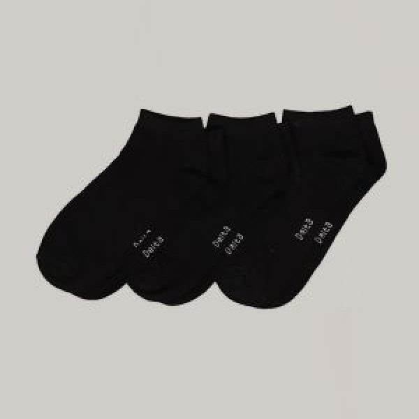 TZZ - PACK OF 3 WOMEN'S ANKLE SOCKS BLACK