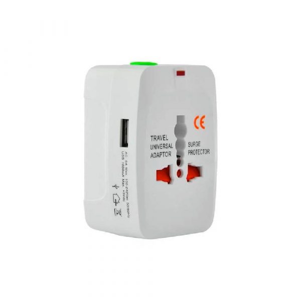 מתאם חשמל אוניברסלי עולמי עם חיבור USB