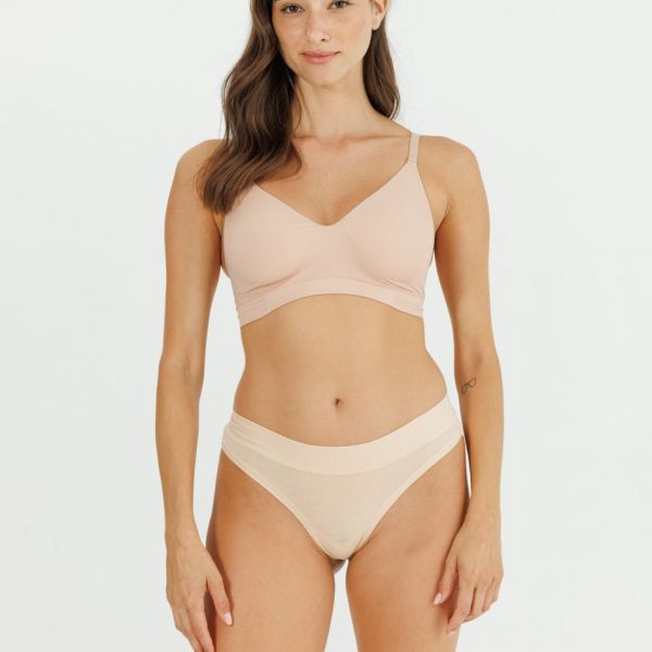 TZZ - Women's Thong 4 Piece Underwear 720 STRETCH BEIGE