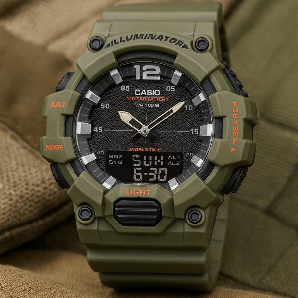CASIO HDC-700 – שעון קשוח בצבע ירוק צבאי
