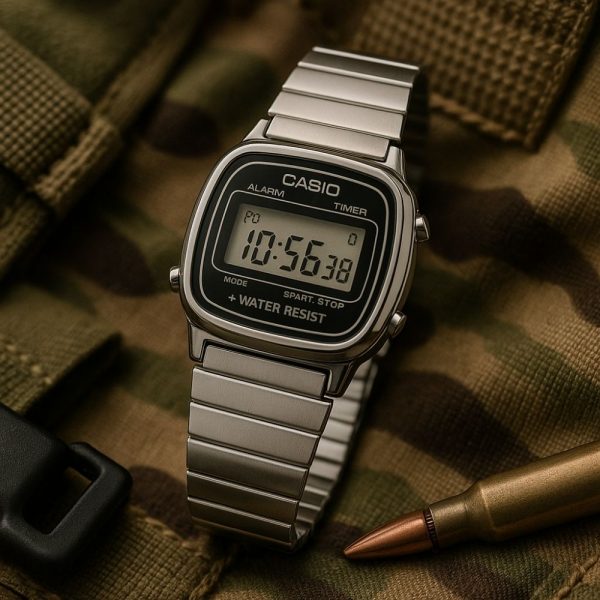 שעון נשים דיגיטלי כסוף שחור CASIO LA670WA-1DF – עיצוב וינטג’ קלאסי
