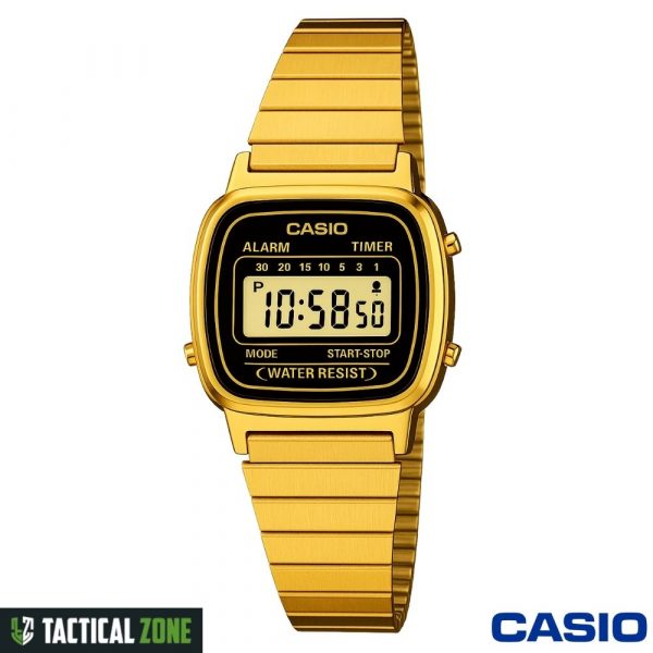 שעון קסיו מוזהב שחור לנשים – דגם LA670WGA-1DF בעיצוב על-זמני