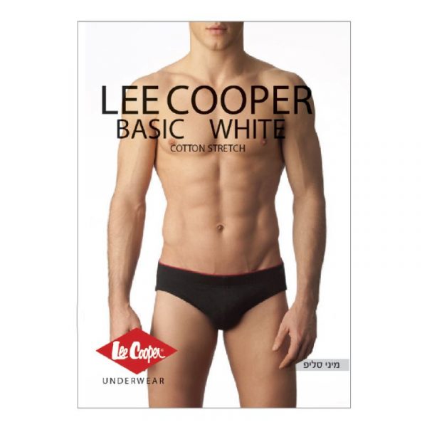 תחתוני בוקסר כותנה נמתחת מיני סליפ LEE COOPER בצבע שחור