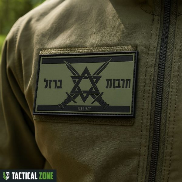 פאצ' איכותי בעיצוב חרבות ברזל ירוק שחור