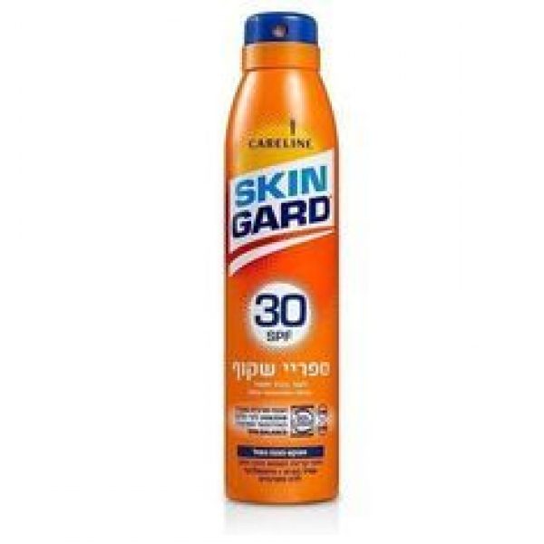סקין גארד תרסיס הגנה שקוף SPF30 בבקבוק כתום